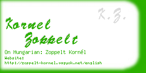 kornel zoppelt business card