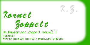 kornel zoppelt business card